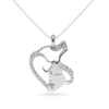 Jewelove™ Pendants SI IJ Platinum Diamond Heart Pendant for Women JL PT P LC911