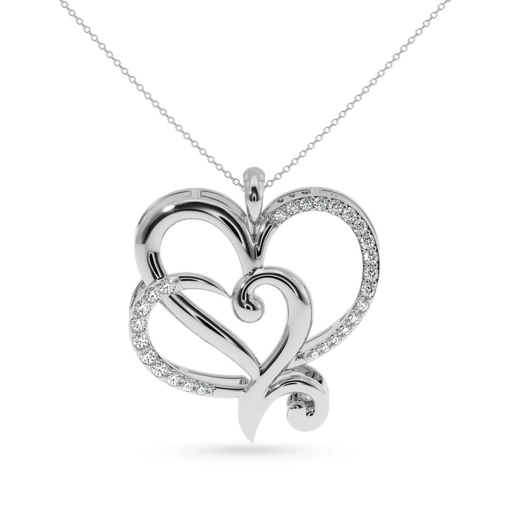 Jewelove™ Pendants SI IJ Platinum Diamond Heart Pendant for Women JL PT P LC913