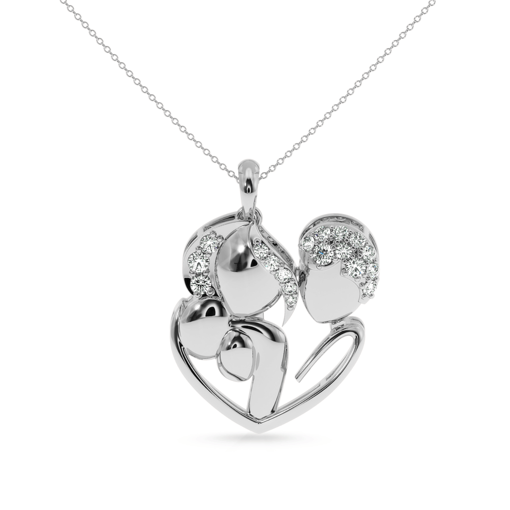Jewelove™ Pendants SI IJ Platinum Diamond Heart Pendant for Women JL PT P LC917
