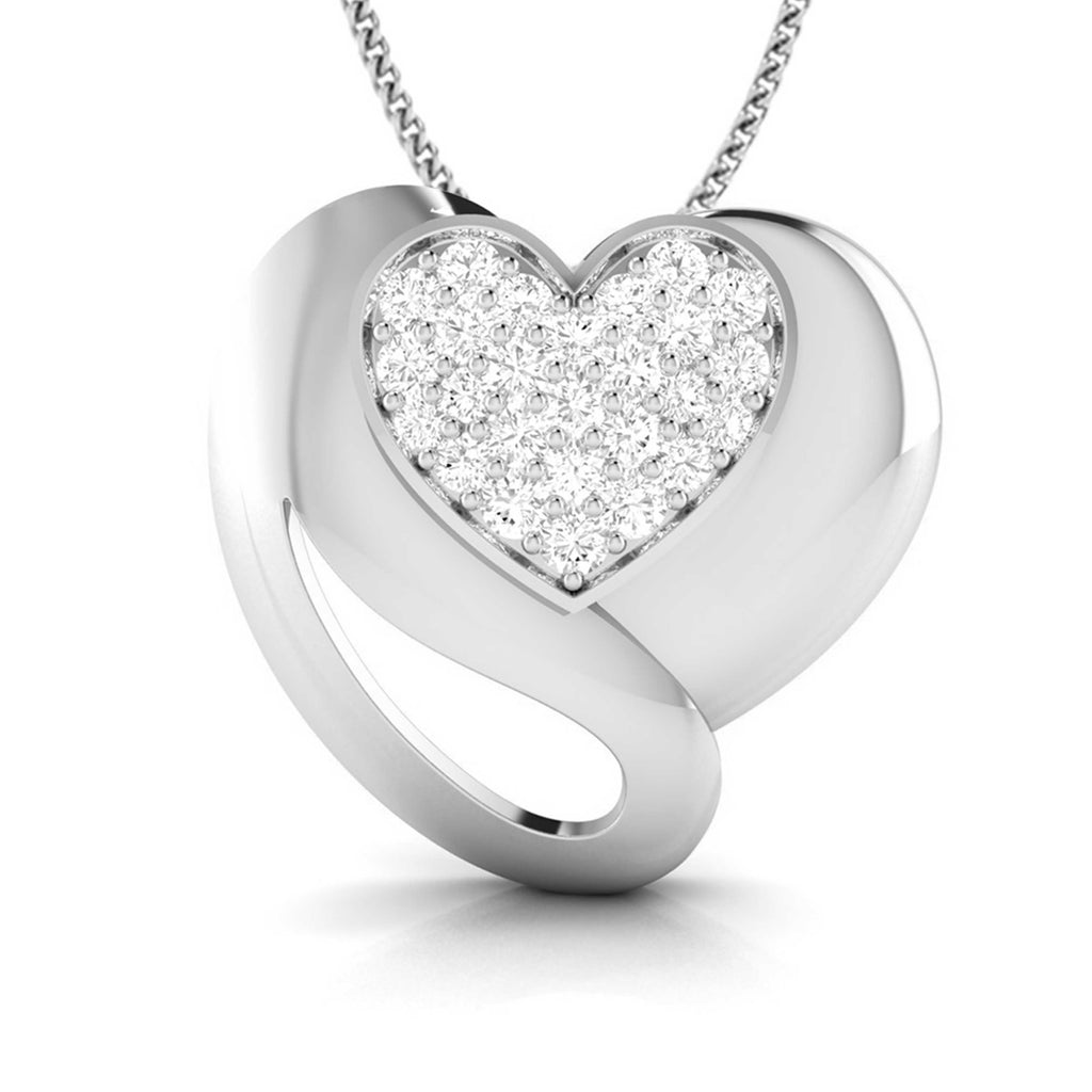 Jewelove™ Pendants & Earrings Pendant only Platinum Diamond Heart Pendant Set JL PT P BT 38-B
