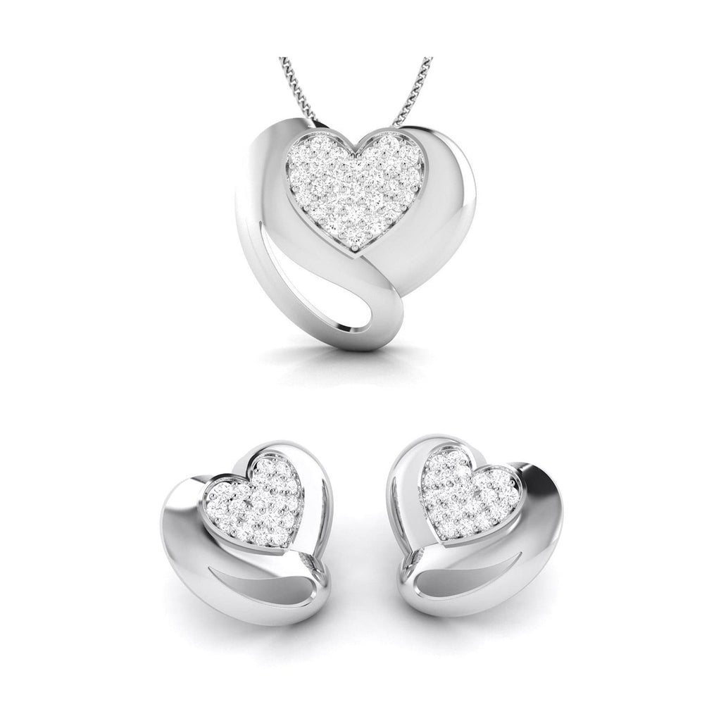 Jewelove™ Pendants & Earrings Pendant Set Platinum Diamond Heart Pendant Set JL PT P BT 38-B