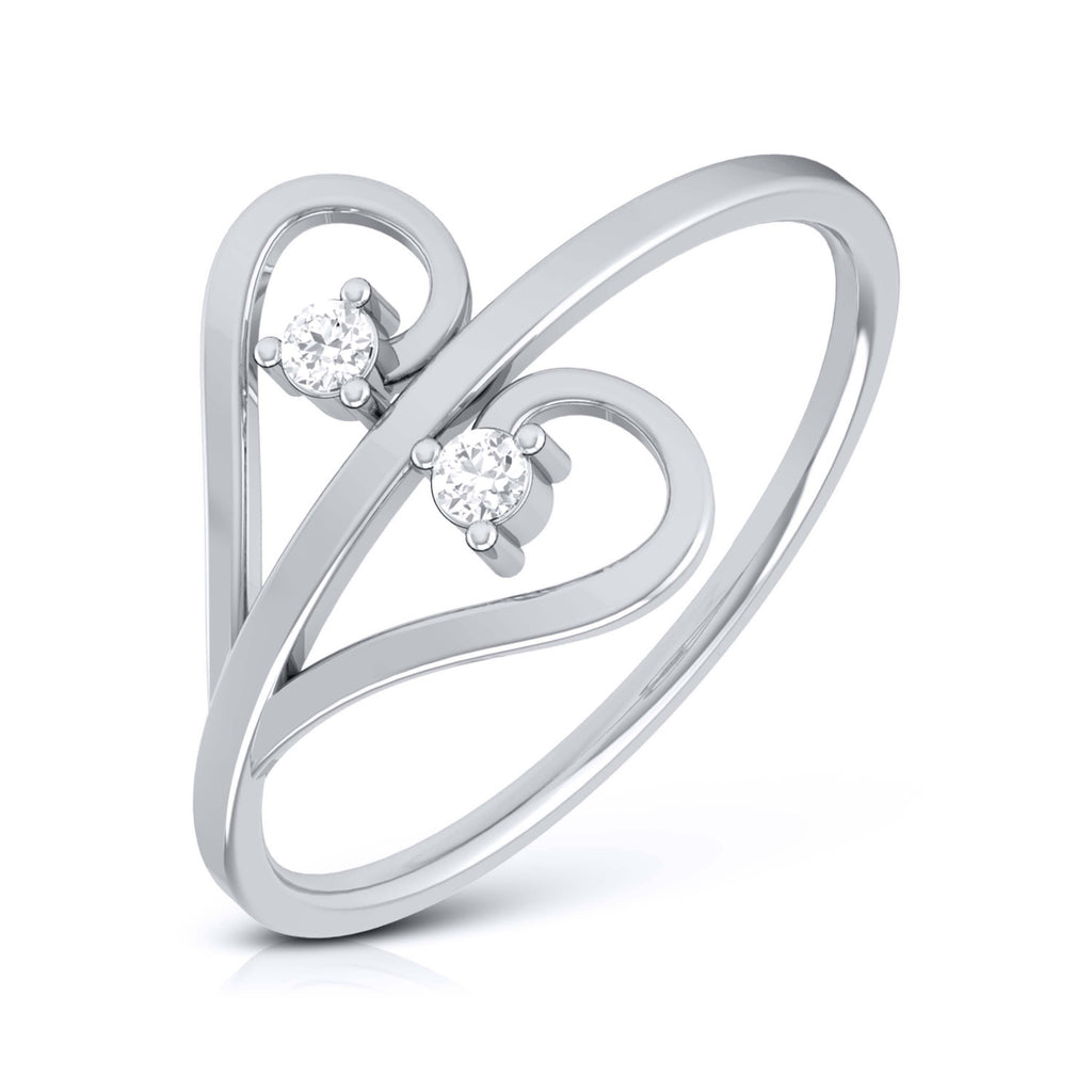 Jewelove™ Rings SI IJ / Women's Band only Platinum Diamond Heart Ring for Women JL PT LR 138