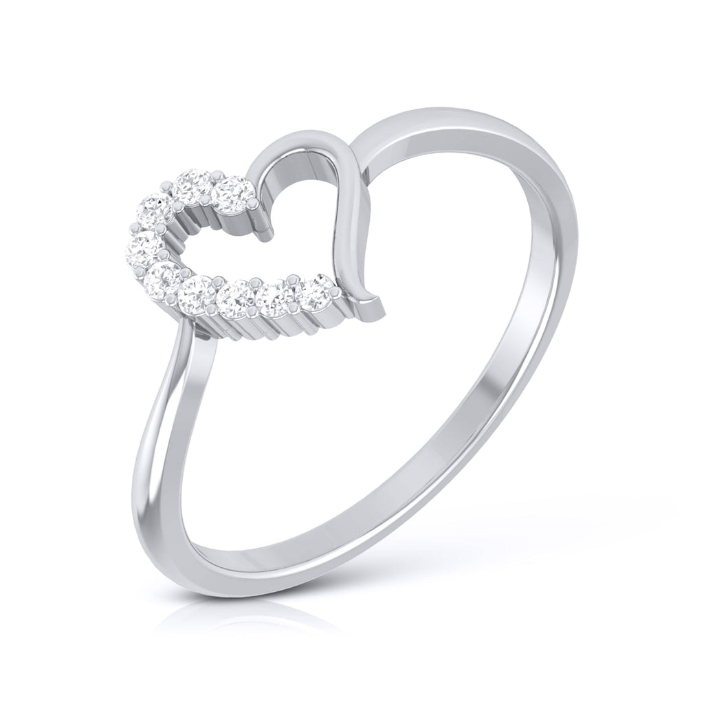 Jewelove™ Rings SI IJ / Women's Band only Platinum Diamond Heart Ring for Women JL PT LR 69