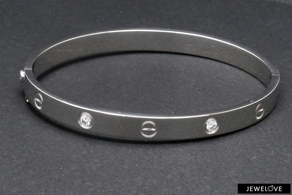 Jewelove™ Bangles & Bracelets Platinum Diamond Kada  for Men JL PTB 1106