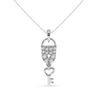Jewelove™ Pendants SI IJ Platinum Diamond Lock Key Pendant for Women JL PT P LC915