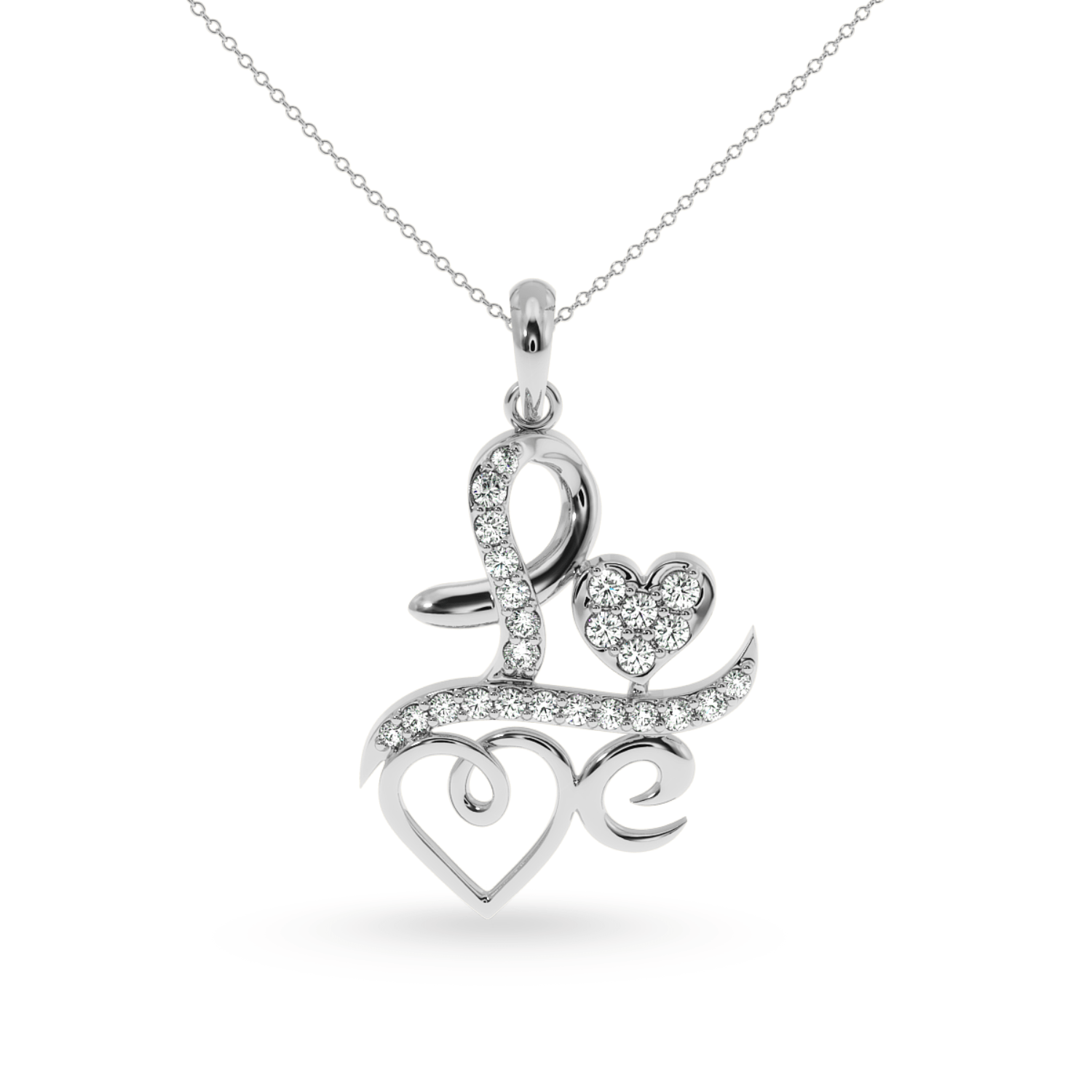 Platinum Diamond Love Heart Pendant for Women JL PT P LC901