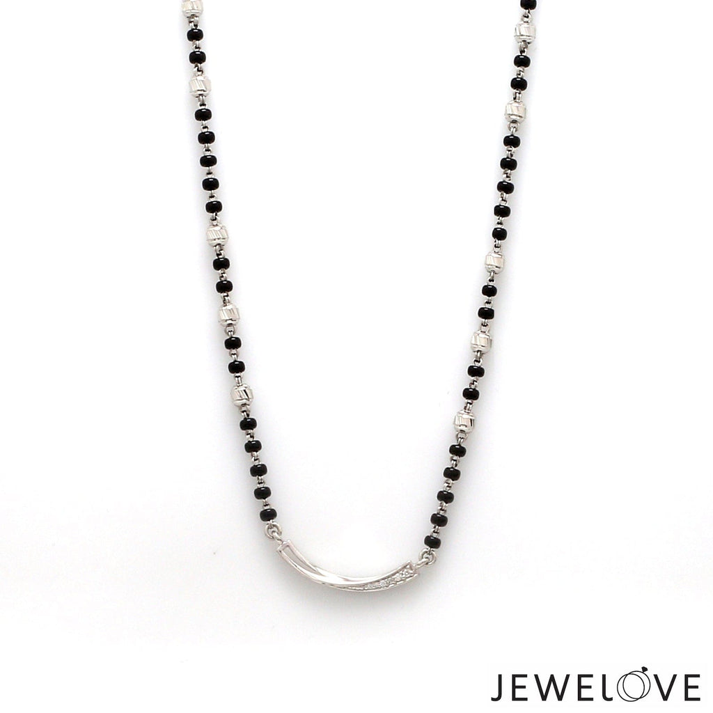 Jewelove™ Necklaces & Pendants Platinum Diamond Mangalsutra Pendant & Diamond cut Balls with Chain JL PT MS 103