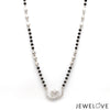 Jewelove™ Necklaces & Pendants Platinum Diamond Mangalsutra Pendant with Cable Chain & Diamond Cut Balls  JL PT MS 110