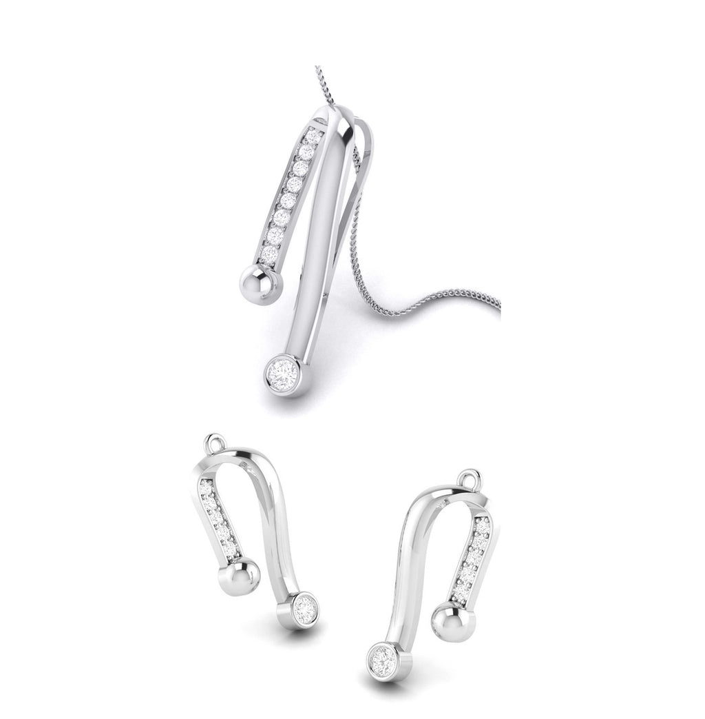Jewelove™ Pendants & Earrings Pendant Set Platinum Diamond Pendant & Earrings JL PT P BT 34-A
