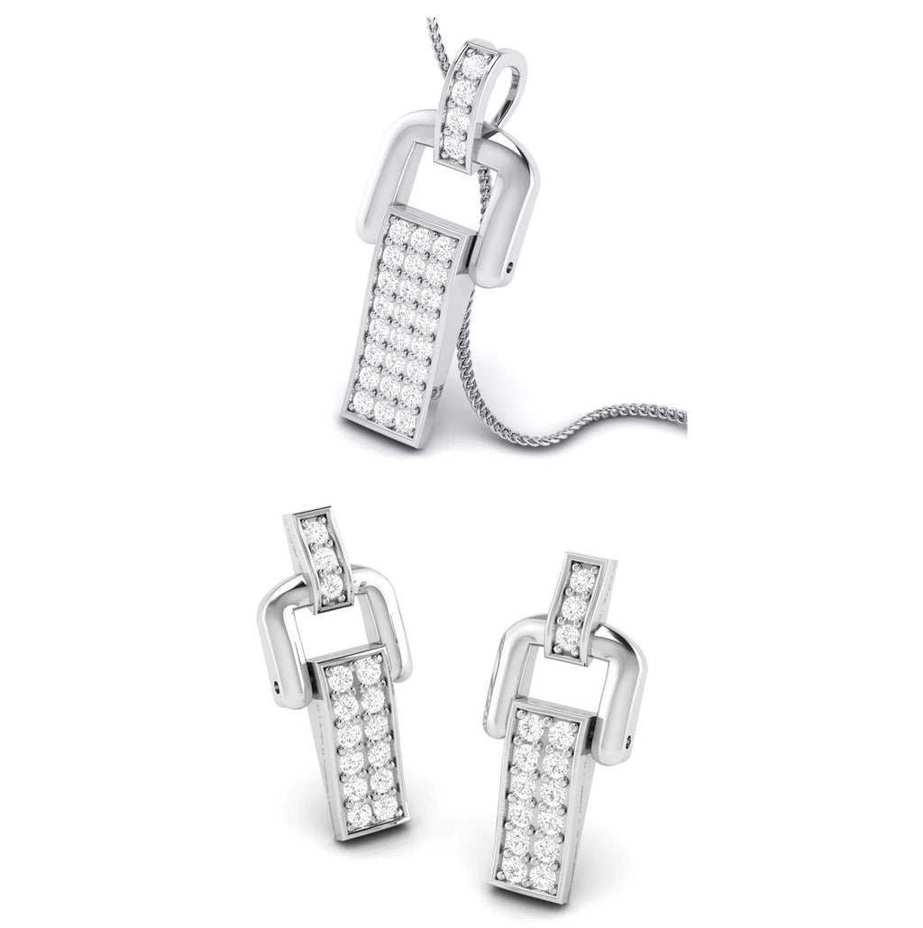 Jewelove™ Pendants & Earrings Pendant Set Platinum Diamond Pendant & Earrings Set JL PT P BT 30-H