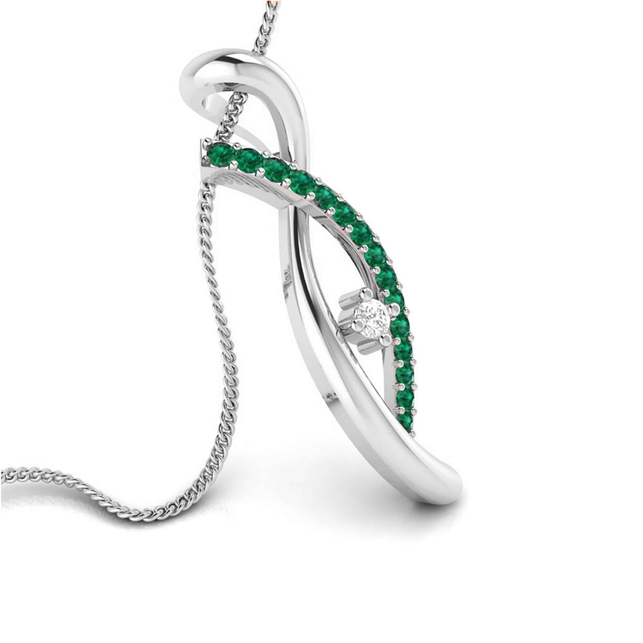 Jewelove™ Pendants Platinum Diamond Pendant Emerald for Women JL PT P NL8655