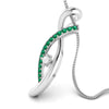 Jewelove™ Pendants Platinum Diamond Pendant Emerald for Women JL PT P NL8655
