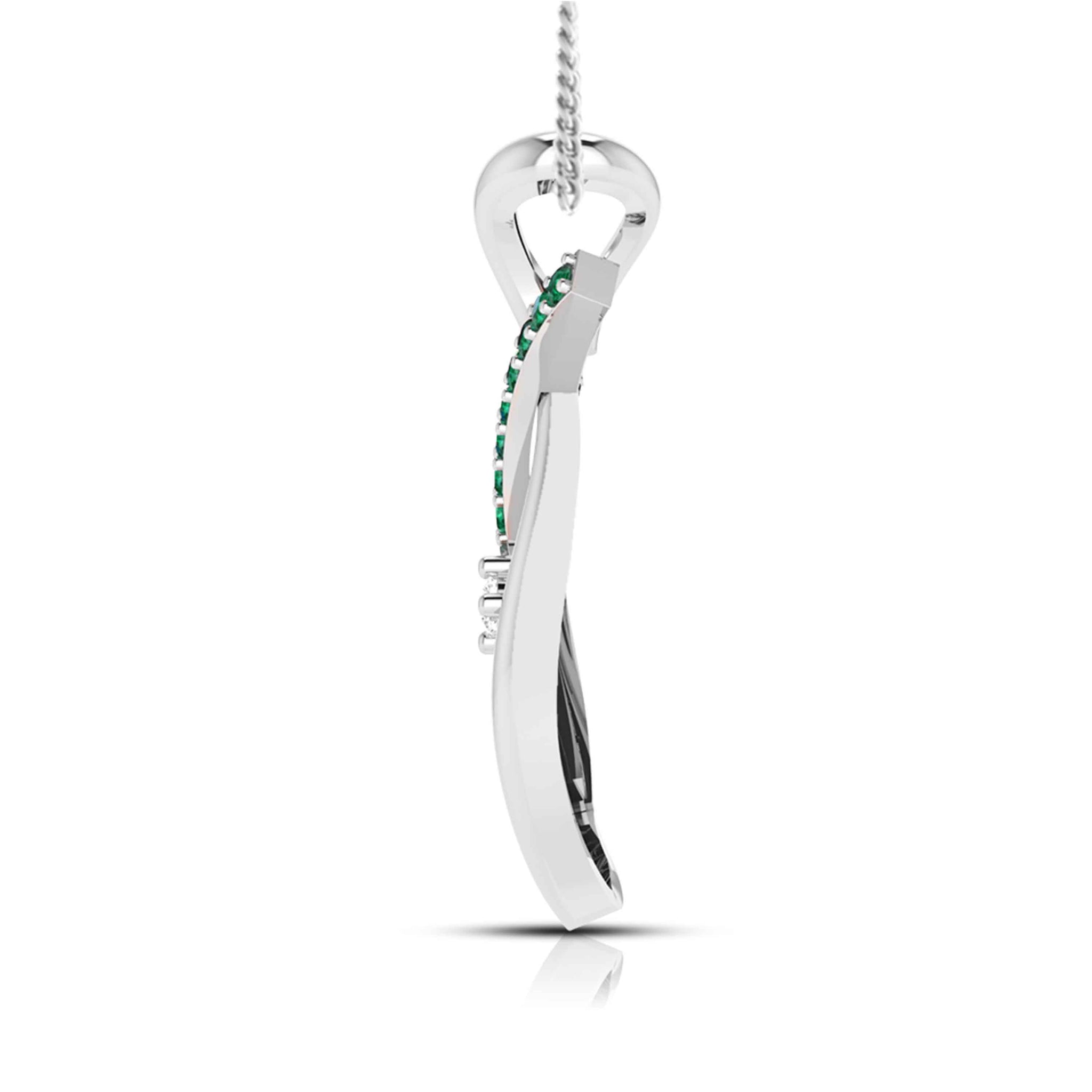 Jewelove™ Pendants Platinum Diamond Pendant Emerald for Women JL PT P NL8655