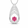 Jewelove™ Pendants Red Platinum Diamond Pendant Emerald for Women JL PT P NL8657