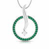 Jewelove™ Pendants Green Platinum Diamond Pendant Emerald for Women JL PT P NL8682