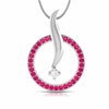 Jewelove™ Pendants Red Platinum Diamond Pendant Emerald for Women JL PT P NL8682