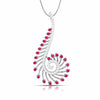 Jewelove™ Pendants Red Platinum Diamond Pendant for Women JL PT P NL8585