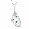 Jewelove™ Pendants Green Platinum Diamond Pendant for Women JL PT P NL8592