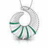 Jewelove™ Pendants Green Platinum Diamond Pendant for Women JL PT P NL8598