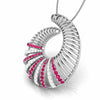 Jewelove™ Pendants Red Platinum Diamond Pendant for Women JL PT P NL8598