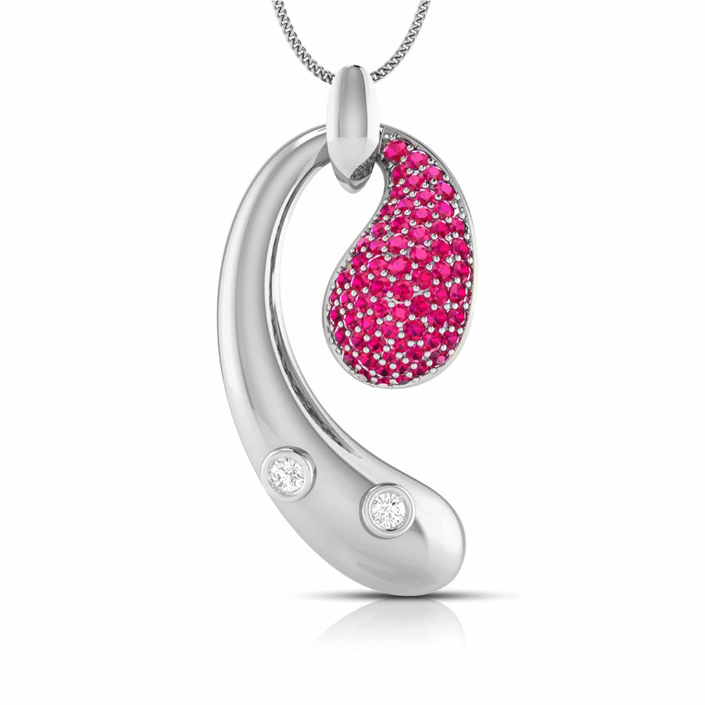Jewelove™ Pendants Red Platinum Diamond Pendant for Women JL PT P NL8600