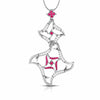 Jewelove™ Pendants Red Platinum Diamond Pendant for Women JL PT P NL8644