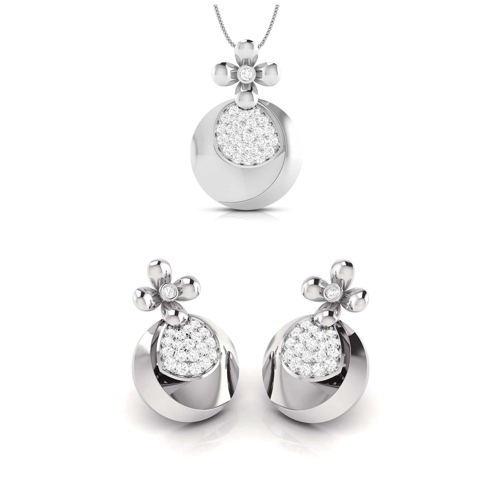 Jewelove™ Pendants & Earrings Pendant Set Platinum Diamond Pendant Set for Women JL PT P BT 40-A