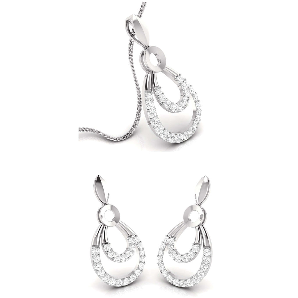 Jewelove™ Pendants & Earrings Pendant Set Platinum Diamond Pendant Set for Women JL PT P BT 76-A