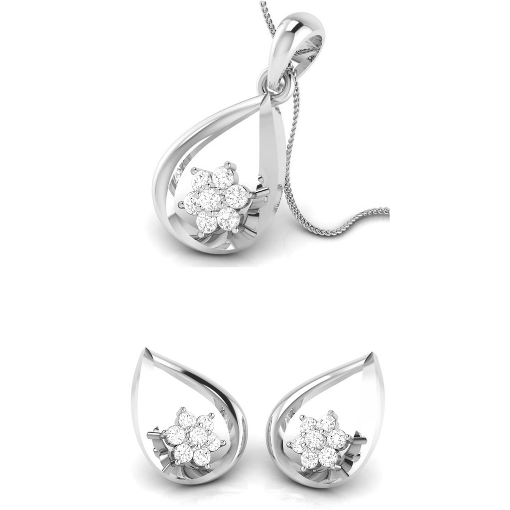 Jewelove™ Pendants & Earrings Pendant Set Platinum Diamond Pendant Set JL PT P BT 74-G
