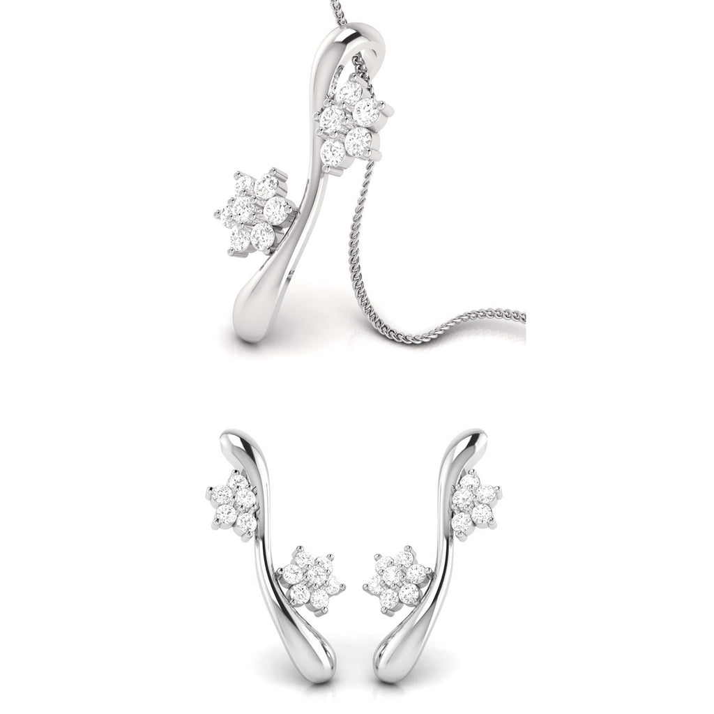 Jewelove™ Pendants & Earrings Pendant Set Platinum Diamond Pendant Set JL PT P BT 75-E