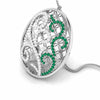 Jewelove™ Pendants & Earrings Platinum Diamond Pendant Set with Emerald JL PT PE NL8605E
