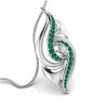 Jewelove™ Pendants Platinum Diamond Pendant with Emerald for Women JL PT P NL8674
