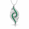 Jewelove™ Pendants Green Platinum Diamond Pendant with Emerald for Women JL PT P NL8674