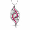 Jewelove™ Pendants Red Platinum Diamond Pendant with Emerald for Women JL PT P NL8674