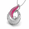 Jewelove™ Pendants Platinum Diamond Pendant with Emerald for Women JL PT P NL8676