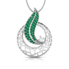 Jewelove™ Pendants Green Platinum Diamond Pendant with Emerald for Women JL PT P NL8676