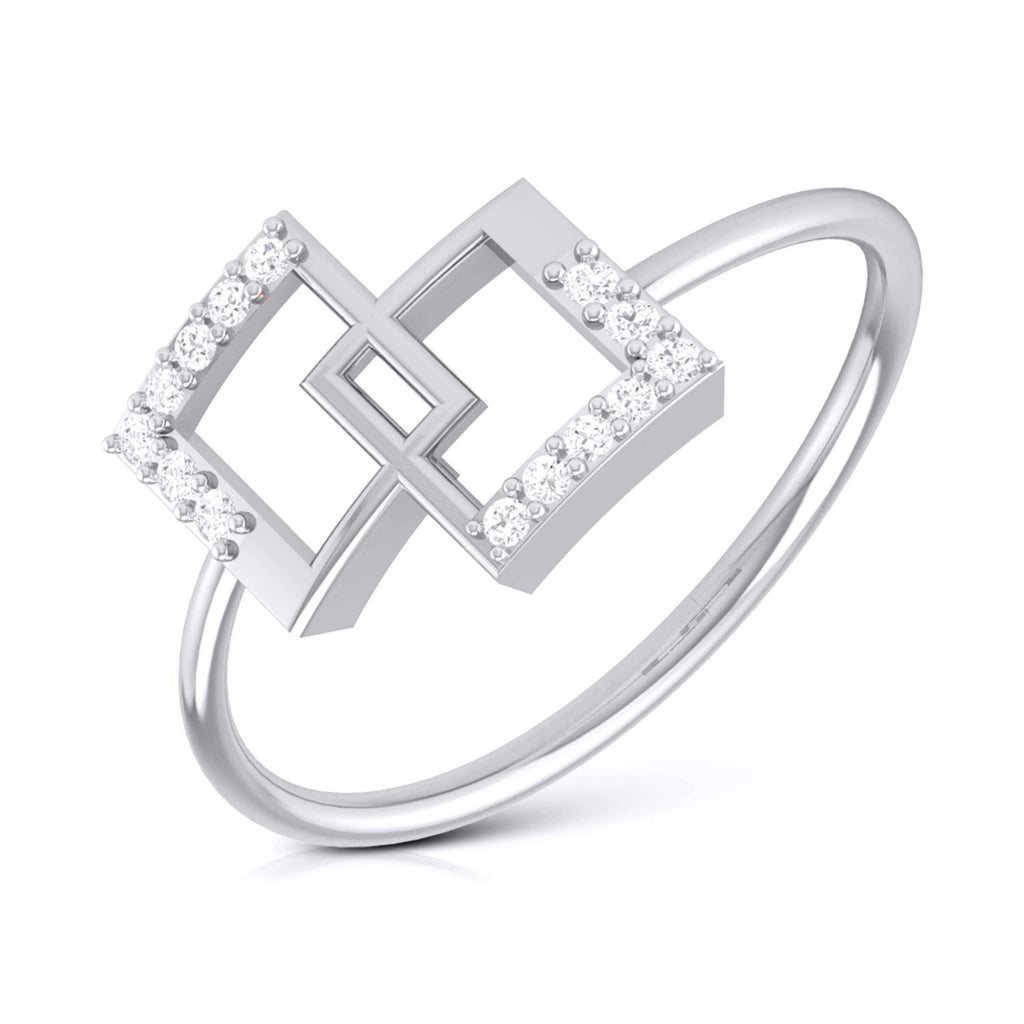 Jewelove™ Rings SI IJ / Women's Band only Platinum Diamond Ring for Women JL PT LR 03