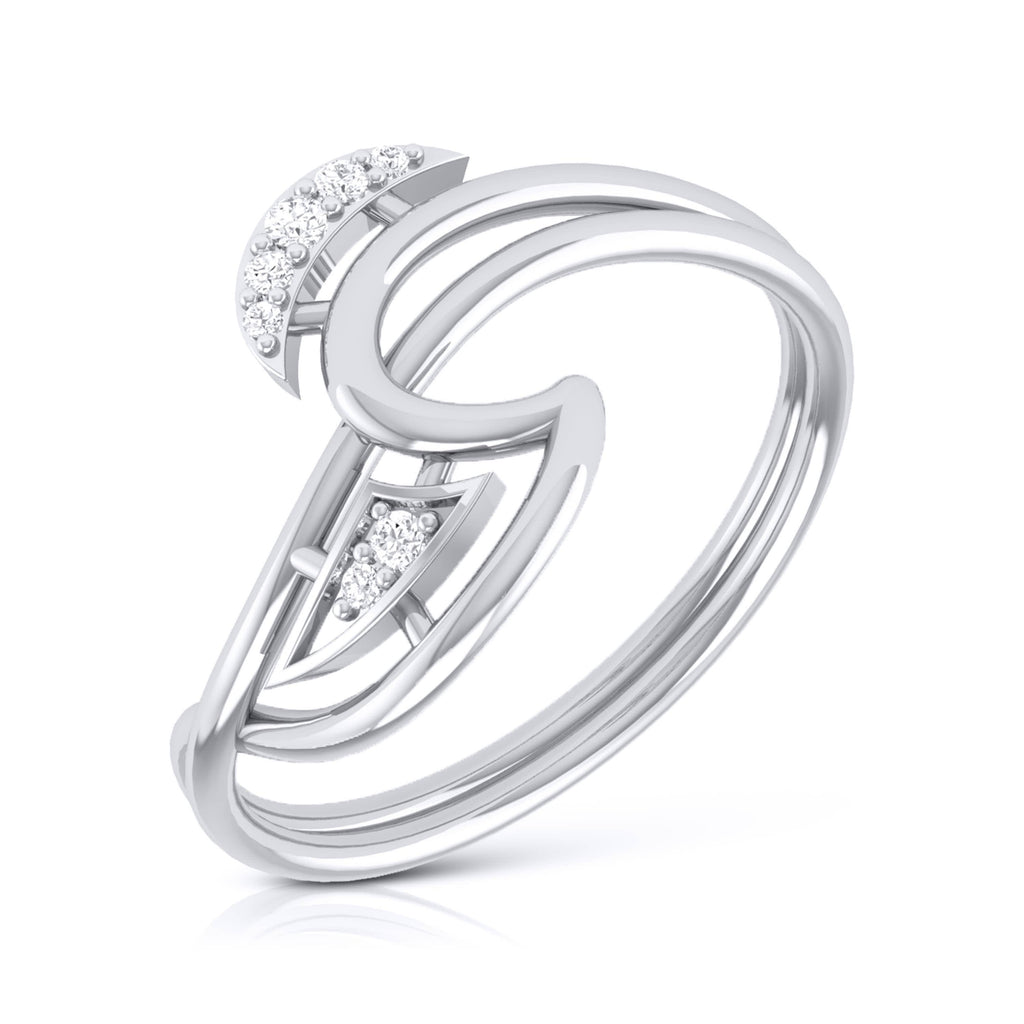 Jewelove™ Rings SI IJ / Women's Band only Platinum Diamond Ring for Women JL PT LR 102