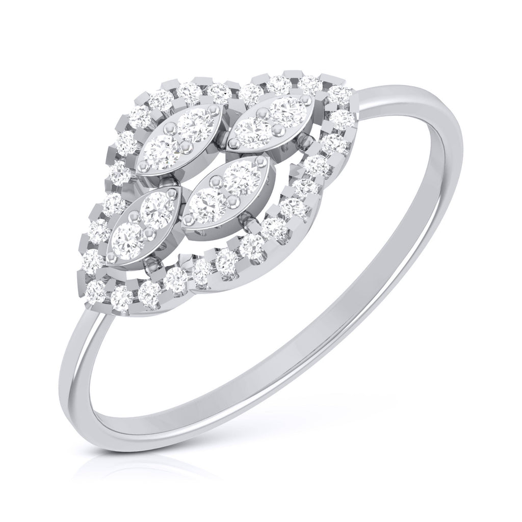 Jewelove™ Rings SI IJ / Women's Band only Platinum Diamond Ring for Women JL PT LR 113