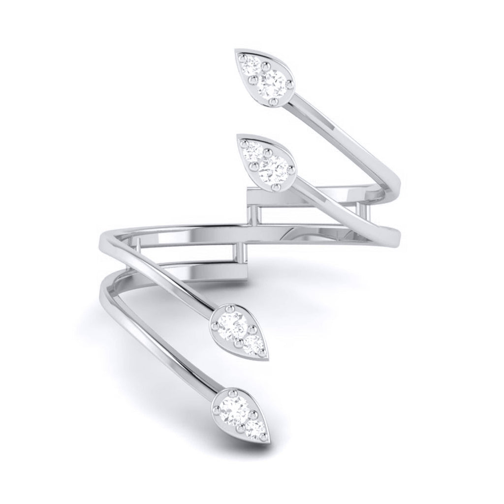 Jewelove™ Rings SI IJ / Women's Band only Platinum Diamond Ring for Women JL PT LR 120