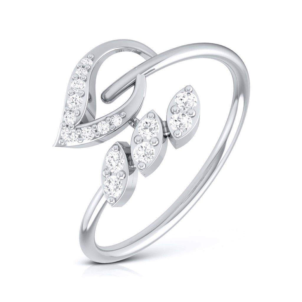 Jewelove™ Rings SI IJ / Women's Band only Platinum Diamond Ring for Women JL PT LR 124