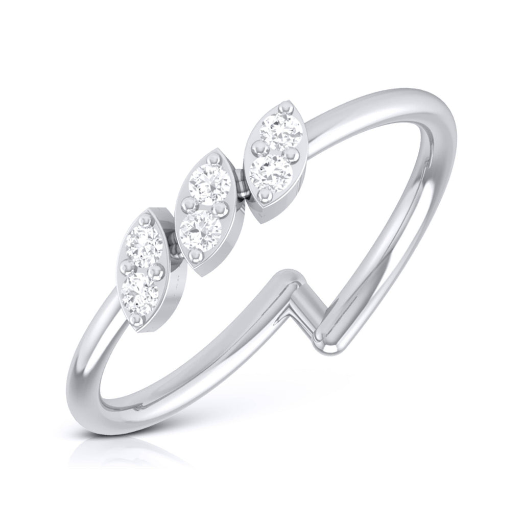 Jewelove™ Rings SI IJ / Women's Band only Platinum Diamond Ring for Women JL PT LR 126