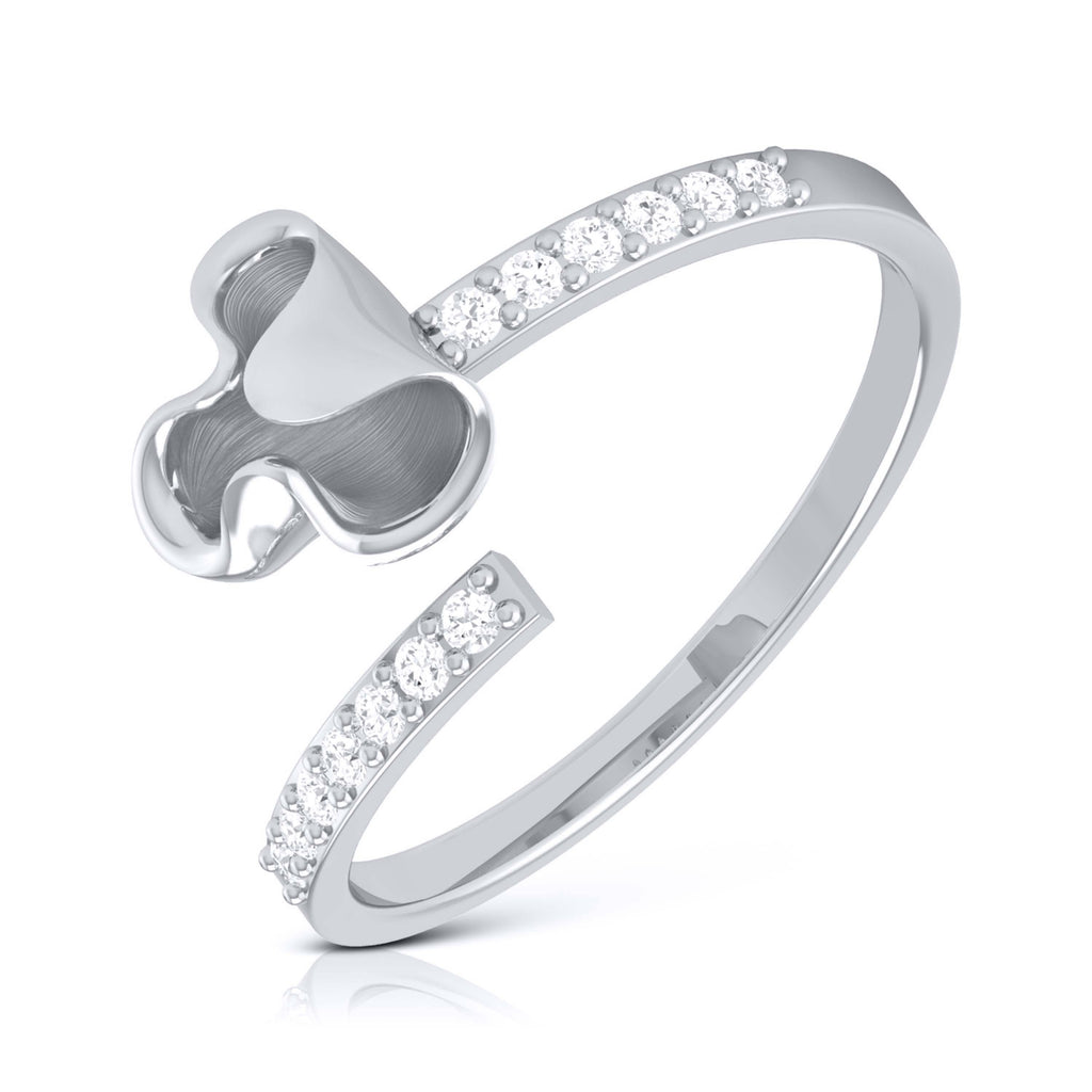 Jewelove™ Rings SI IJ / Women's Band only Platinum Diamond Ring for Women JL PT LR 143