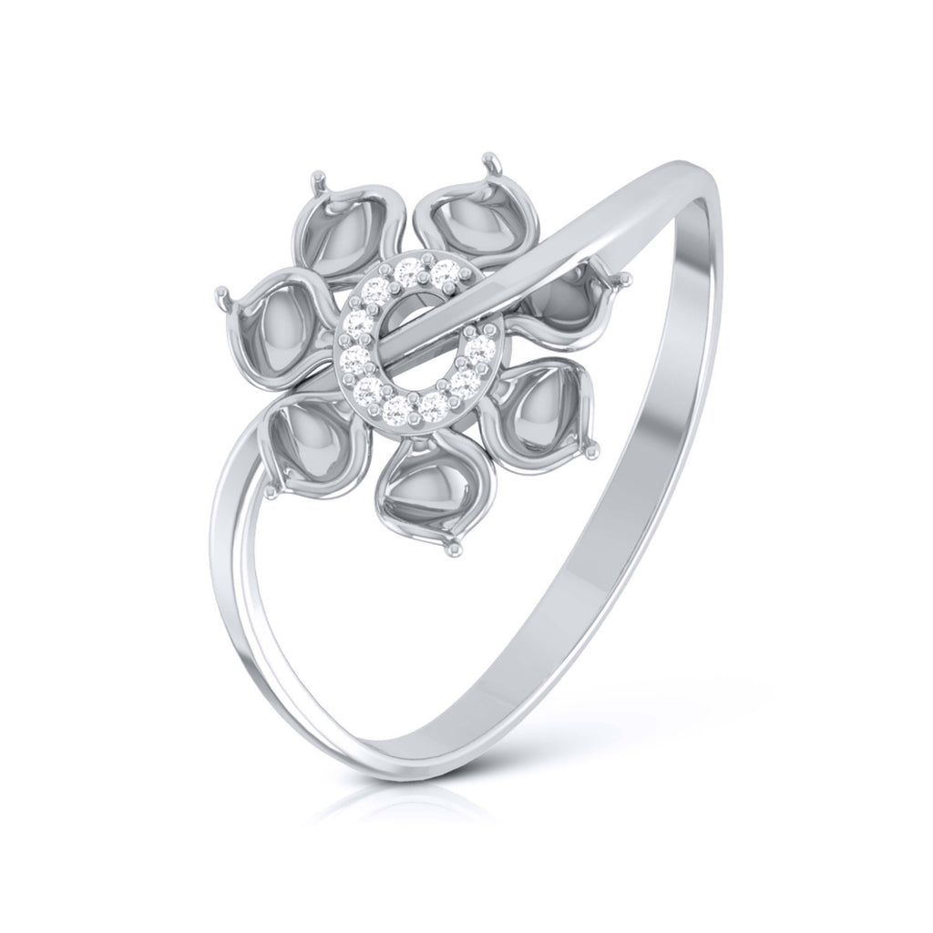 Jewelove™ Rings SI IJ / Women's Band only Platinum Diamond Ring for Women JL PT LR 17