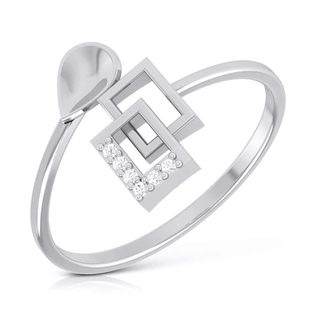 Jewelove™ Rings SI IJ / Women's Band only Platinum Diamond Ring for Women JL PT LR 48