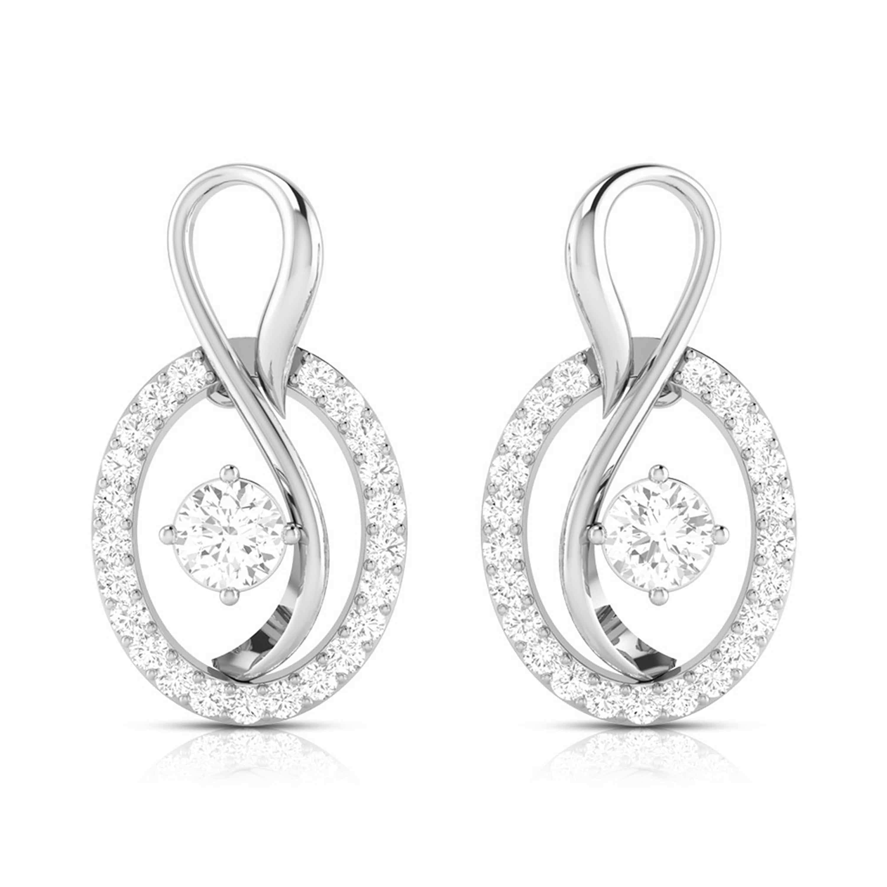 925 Sterling Silver Cultural Reverie Diamond Leaf Stud East Asia Earri –  Auory