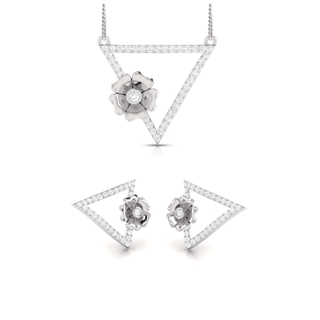 Jewelove™ Pendants & Earrings Pendant Set Platinum Diamond Triangle Pendant Set JL PT P BT 39-E