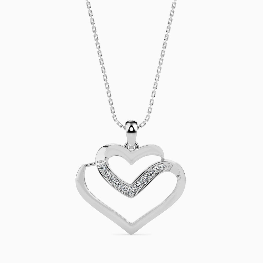 Jewelove™ Pendants SI IJ Platinum Diamonds Heart Pendant for Women JL PT P 18043