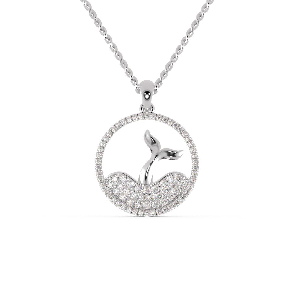 Jewelove™ Pendants SI IJ Platinum Diamonds Pendant with Dolphin Tail for Women JL PT P 1281