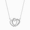 Jewelove™ Pendants SI IJ Platinum Diamonds Pendant with Double Heart for Women JL PT P 18037